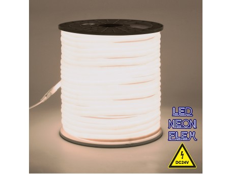 GLOBOSTAR® NEOTUBE 70581 Ταινία Neon Flex LED 12W/m 960lm/m 360° DC 24V Αδιάβροχο IP65 120 x SMD2835 Chip/m Φυσικό Λευκό 4500K Dimmable - Sanan SMD Chip - Μ100 x Π1.3 x Υ1.3cm - 3 Χρόνια Εγγύηση