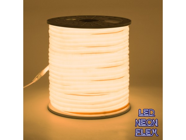 GLOBOSTAR® NEOTUBE 70592 Ταινία Neon Flex LED 12W/m 840lm/m 360° DC 220-240V Αδιάβροχο IP65 120 x SMD2835 Chip/m Θερμό Λευκό 2700K Dimmable - Sanan SMD Chip - Μ100 x Π1.3 x Υ1.3cm - 3 Χρόνια Εγγύηση