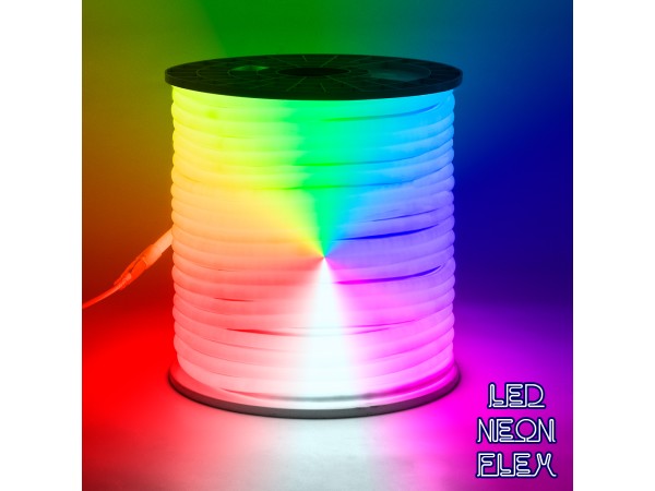 GLOBOSTAR® NEOTUBE 70598 Ταινία Neon Flex LED 18W/m 900lm/m 360° DC 220-240V Αδιάβροχο IP65 60 x SMD5050 Chip/m Πολύχρωμο RGB Dimmable - Sanan SMD Chip - Μ500 x Π2.1 x Υ2.1cm - 3 Χρόνια Εγγύηση