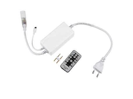 GloboStar® 70646 Single Color Dimmer με Ασύρματο Χειριστήριο IR - Μεταλλάκτης Τροφοδοσίας AC/DC 230V IP20 για TUBE 360° Degree Neon Flex LED Μονόχρωμη 2 Pin Max 1500W - Έως 100 Μέτρα