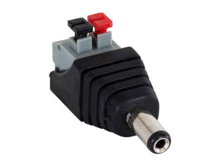 GloboStar® 70677 Βύσμα Τροφοδοσίας DC Αρσενικό - Male Jack Connector σε Κλέμα Πατητή Ταχείας Σύνδεσης L4.1 x W1.5 x H2cm