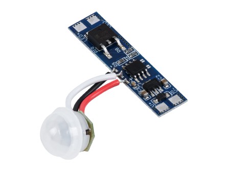 GLOBOSTAR® SENSORA 70692 Ανιχνευτής PIR / Αισθητήρας Κίνησης Ειδικός για Προφίλ Αλουμινίου 180° DC 5-24V 8A 192W Max IP20 - Μ4.3 x Π1 x Υ1.5cm - 2 Χρόνια Εγγύηση