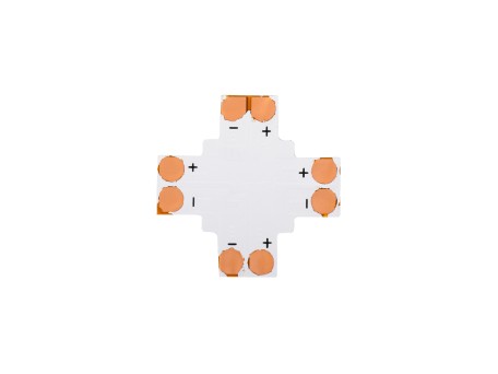 GloboStar® 70707 Connector + Cross για Όλες τις Μονόχρωμες Ταινίες LED 8mm M2.4 x Π2.4 x Y0.4cm