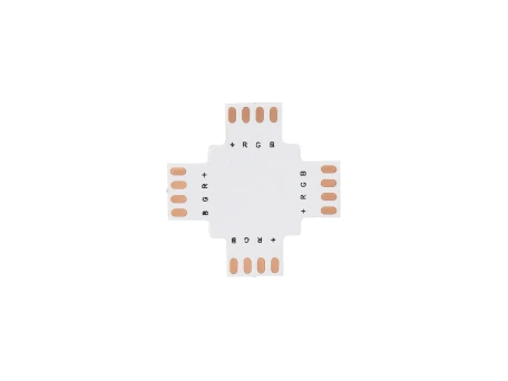 GLOBOSTAR® STRIPART 70709 Ενωτικός Σταυρός Σύνδεσμος για Πολύχρωμη RGB Ταινία LED 4Pin 10mm σε Πολύχρωμη RGB Ταινία LED 4Pin 10mm IP20 - Μ3 x Π3 x Υ0.1cm