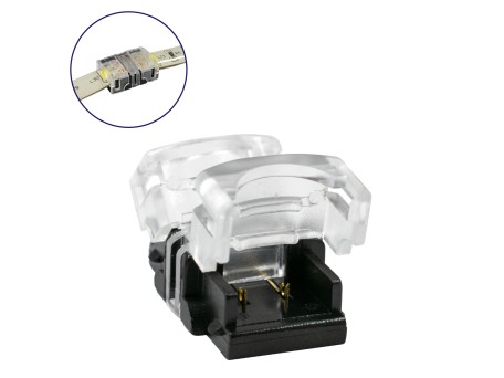GloboStar® 70715 Αδιάβροχος Ταχυσύνδεσμος Ένωσης IP65 - Strip To Strip Connector για Ένωση 2 x Μονόχρωμες Αδιάβροχες Ταινίες LED Πλάτους 8mm
