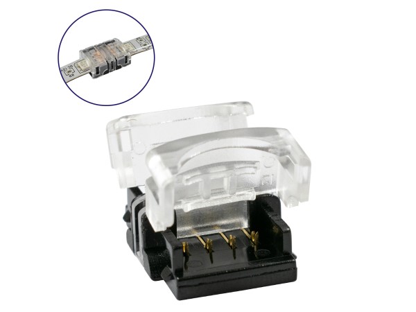 GloboStar® 70723 Αδιάβροχος Ταχυσύνδεσμος Ένωσης IP65 - Strip To Strip Connector για Ένωση 2 x RGB Αδιάβροχες Ταινίες LED Πλάτους 10mm