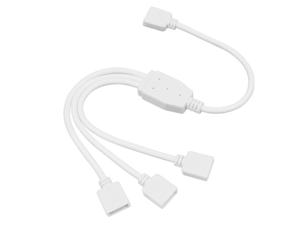GLOBOSTAR® STRIPCON 70727 Ταχυσύνδεσμος 4 Pin για Ταινία LED RGB σε 3 x 4 Pin Θηλυκούς Σύνδεσμους IP20 - Λευκό - Μ30 x Π1.8 x Υ0.9cm