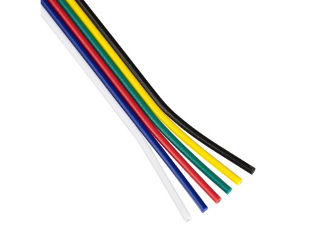 GLOBOSTAR® COLORCABLE 70738 Εύκαμπτο Πλακέ Καλώδιο 6 x 0.25mm² για Ταινία LED RGBW+WW IP20 - Πολύχρωμο - Μ100 x Π1.2 x Υ0.1cm