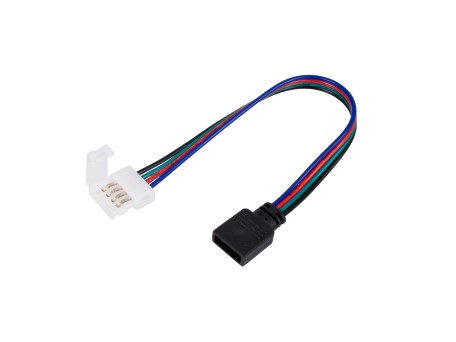 GLOBOSTAR® STRIPART 70741 Ενωτικός Ταχυσύνδεσμος για Πολύχρωμη RGB Ταινία LED 4Pin 10mm σε 4Pin Θηλυκό Σύνδεσμο IP20 - Μ17 x Π1.5 x Υ0.4cm