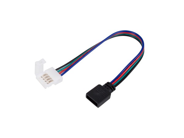 GLOBOSTAR® STRIPCON 70741 Ταχυσύνδεσμος για RGB Ταινία LED 10mm σε 4 Pin Θηλυκό Σύνδεσμο IP20 - Λευκό - Μ17 x Π1.5 x Υ0.4cm