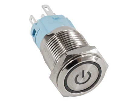 GLOBOSTAR® BUTTON 70780 Φωτιζόμενος Χωνευτός Διακόπτης On/Off LED DC 12V 1 x 3A 690W Max Αδιάβροχο IP65 Ψυχρό Λευκό 6000K - Μ1.8 x Π1.8 x Υ2cm - 2 Χρόνια Εγγύηση