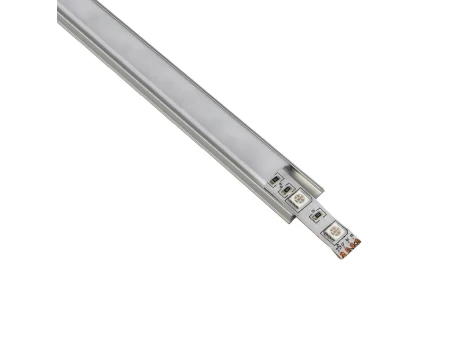 GLOBOSTAR® ALP-LINEAR CURBARIO 70802-1M Επιφανειακό Εύκαμπτο Προφίλ Αλουμινίου με Λευκό Γαλακτερό Πατητό Κάλυμμα για Ταινίες LED IP20 - Ασημί & Λευκό - Μ100 x Π1.8 x Υ0.5cm