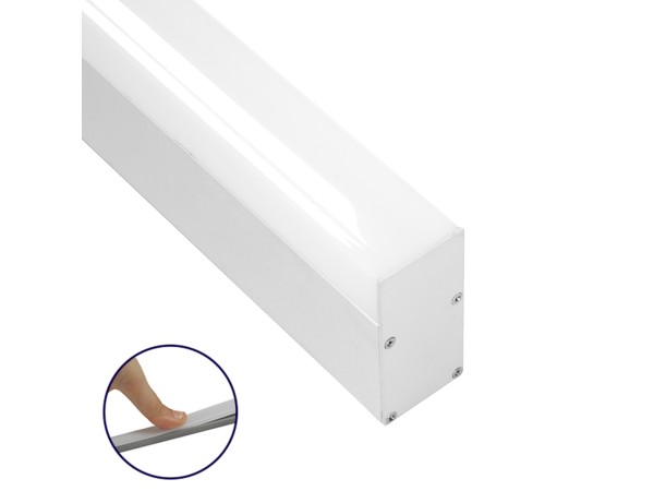 GloboStar® SURFACEPENDANT-PROFILE 70831-3M Προφίλ Αλουμινίου - Βάση & Ψύκτρα Ταινίας LED με Λευκό Γαλακτερό Κάλυμμα - Επιφανειακή & Κρεμαστή Χρήση - Πατητό Κάλυμμα - Λευκό - 3 Μέτρα - Μ300 x Π3.5 x Υ7.4cm