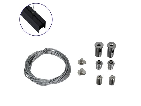 GLOBOSTAR® SUSPENSION 70899 Σύστημα Κρέμασης με 2 Ρυθμιζόμενες Ντίζες & Εξαρτήματα Ειδικό για Προφίλ Αλουμινίου - Μ1 x Π1 x Υ200cm