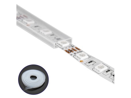 GLOBOSTAR® IPTUBE-B 70903 Κανάλι Σιλικόνης Στεγανοποίησης για Ταινία LED 10mm Αδιάβροχο IP68 - Διάφανο - Μ100 x Π1.2 x Υ0.4cm