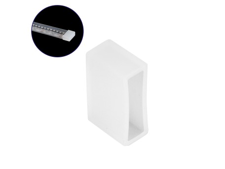 GloboStar® 70908 Τερματικό Καπάκι Σιλικόνης για Αδιάβροχο IP68 Κανάλι Σιλικόνης 14mm για Ταινίες LED 12mm