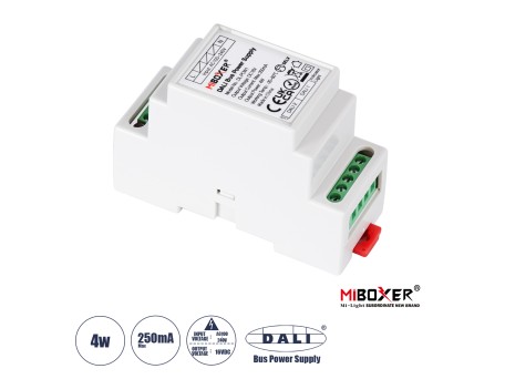 GLOBOSTAR® MiBOXER-DL-POW1 71420 DC DALI BUS Τροφοδοτικό/Μετασχηματιστής SELV Ράγας με 2 x 125mA 2W Κανάλια AC 220-240V σε DC 16V 250mA 4W Max IP20 - DALI BUS - Μ9 x Π3.4 x Υ6cm - 5 Χρόνια Εγγύηση