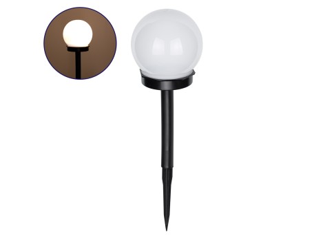 GloboStar® 71471 Αυτόνομο Ηλιακό Φωτιστικό LED SMD 1W 95lm με Ενσωματωμένη Μπαταρία 300mAh - Φωτοβολταϊκό Πάνελ με Αισθητήρα Ημέρας-Νύχτας Αδιάβροχο IP65 Φανάρι Κήπου Στρογγυλό Θερμό Λευκό 3000K