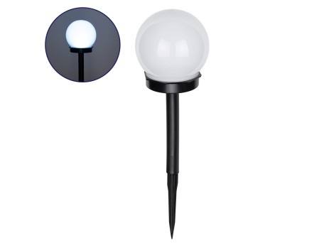 GloboStar® 71472 Αυτόνομο Ηλιακό Φωτιστικό LED SMD 1W 100lm με Ενσωματωμένη Μπαταρία 300mAh - Φωτοβολταϊκό Πάνελ με Αισθητήρα Ημέρας-Νύχτας Αδιάβροχο IP65 Φανάρι Κήπου Στρογγυλό Ψυχρό Λευκό 6000K