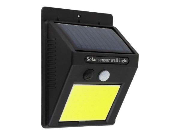 GLOBOSTAR® VELION 71495 Προβολέας με Ανιχνευτή PIR / Αισθητήρα Κίνησης LED 10W 500lm 120° DC 5V με Φωτοβολταϊκό Panel 5V 0.3W & Επαναφορτιζόμενη Μπαταρία Li-ion 3.2V 1200mAh Αδιάβροχο IP65 Ψυχρό Λευκό 6000K - Sanan COB Chip - Μαύρο - Μ9.6 x Π4.8 x Υ12.4cm