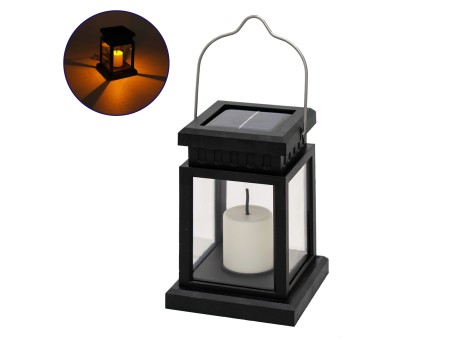 GLOBOSTAR® LANTERNIA 71506 Διακοσμητικό Φαναράκι LED 1W 50lm 180° DC 5V με Φωτοβολταϊκό Panel 5V 0.1W & Επαναφορτιζόμενη Μπαταρία Li-ion 3.2V 120mAh Αδιάβροχο IP65 Ultra Θερμό Λευκό 1600K - Μ9 x Π9 x Υ12.5cm - 1 Χρόνο Εγγύηση