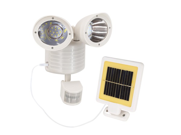 GLOBOSTAR® ARCOR 71508 Προβολέας με Ανιχνευτή PIR / Αισθητήρα Κίνησης LED 10W 500lm 180° DC 5V με Φωτοβολταϊκό Panel 5V 0.3W & Επαναφορτιζόμενη Μπαταρία Li-ion 3.2V 1200mAh Αδιάβροχο IP54 Ψυχρό Λευκό 6000K - Sanan SMD Chip - Λευκό - Μ19 x Π11 x Υ29cm - 2 