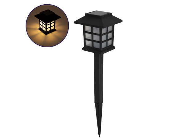 GLOBOSTAR® SOLARVERDE 71524 Διακοσμητικό Φωτιστικό Κήπου LED 1W 40lm 180° DC 5V με Φωτοβολταϊκό Panel 5V 0.1W & Επαναφορτιζόμενη Μπαταρία Li-ion 3.2V 300mAh Αδιάβροχο IP65 Θερμό Λευκό 2700K - Μ8.5 x Π8.5 x Υ23.5cm - 2 Χρόνια Εγγύηση