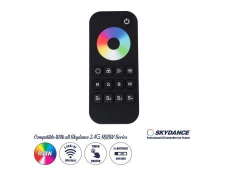 GloboStar® 71548 RT4 SKYDANCE Ασύρματο Χειριστήριο Αφής RF 2.4Ghz 1 Group για όλα τα RGB/RGBW SKYDANCE Controller DC 3V 2 x AAA - IP20 Μαύρο Μ12.2 x Π5.3 x Υ1.7cm - 5 Years Warranty