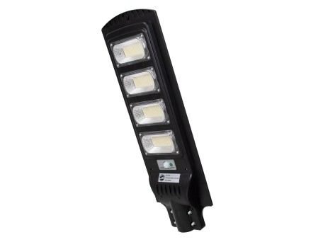 GloboStar® 71553 Αυτόνομο Ηλιακό Φωτιστικό Δρόμου Street Light LED SMD 200W 16000lm με Ενσωματωμένη Μπαταρία Li-ion 12000mAh - Φωτοβολταϊκό Πάνελ με Αισθητήρα Ημέρας-Νύχτας PIR Αισθητήρα Κίνησης Αδιάβροχο IP65 Ψυχρό Λευκό 6000K
