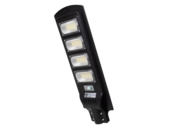 GloboStar® 71553 Αυτόνομο Ηλιακό Φωτιστικό Δρόμου Street Light LED SMD 200W 16000lm με Ενσωματωμένη Μπαταρία Li-ion 12000mAh - Φωτοβολταϊκό Πάνελ με Αισθητήρα Ημέρας-Νύχτας PIR Αισθητήρα Κίνησης Αδιάβροχο IP65 Ψυχρό Λευκό 6000K