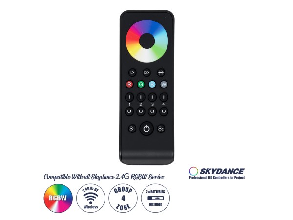 GloboStar® 71563 RS4 SKYDANCE Ασύρματο Χειριστήριο Αφής RF 2.4Ghz 4 Group για όλα τα RGB/RGBW SKYDANCE Controller DC 3V 2 x AAA - IP20 Μαύρο Μ14 x Π5 x Υ1.9cm - 5 Years Warranty GloboStar® 71563 RS4 SKYDANCE Ασύρματο Χειριστήριο Αφής RF 2.4Ghz 4 Group για όλα τα RGB/RGBW SKYDANCE Controller DC 3V 2 x AAA - IP20 Μαύρο Μ14 x Π5 x Υ1.9cm - 5 Years Warranty