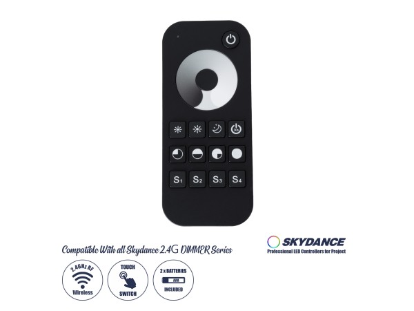 GLOBOSTAR® SKYDANCE-RT1 71569 RF Ασύρματο Χειριστήριο Αφής 1 Group για όλα τα Μονόχρωμα SKYDANCE Controller - DC 3V 2 x AAA IP20 - RF2.4Ghz - Μ12.2 x Π5.3 x Υ1.7cm - 5 Χρόνια Εγγύηση
