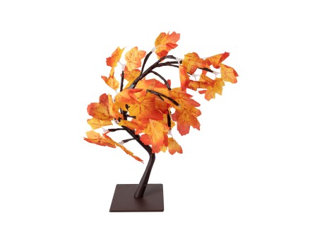 GLOBOSTAR® TREEDECO 71586 Μοντέρνο Επιτραπέζιο Φωτιστικό Πορτατίφ LED 2W 100lm 200° DC 5V με USB 2.0 IP20 Θερμό Λευκό 2700K - Πορτοκαλί & Καφέ - Μ30 x Π30 x Υ41cm - 2 Χρόνια Εγγύηση