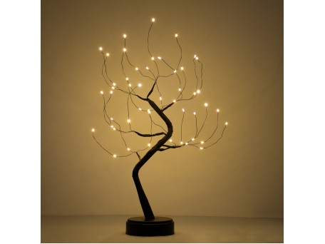 GloboStar® 71589 Επιτραπέζιο Φωτιστικό Πορτατίφ LED 3W 300lm 360° με Μπαταρίες (Δεν Περιλαμβάνονται) IP20 Θερμό Λευκό 3000K Μαύρο Πλαστικό - Μ40 x Π40 x Υ50cm - 2 Xρόνια Εγγύηση