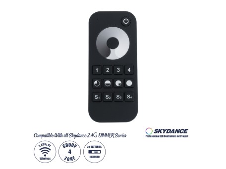 GloboStar® 73120 RT6 SKYDANCE Ασύρματο Χειριστήριο Αφής RF 2.4Ghz 4 Group για όλα τα Μονόχρωμα SKYDANCE Controller DC 3V 2 x AAA - IP20 Μ12.2 x Π5.3 x Υ1.7cm - 5 Χρόνια Εγγύηση