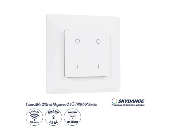 GloboStar® 73122 PF1-2 SKYDANCE Ασύρματο Επιτοίχιο Χειριστήριο 2 Group RF 2.4Ghz DC3V IP20 - Μ8.5 x Π8.5 x Υ1.7cm - 5 Χρόνια Εγγύηση GloboStar® 73122 PF1-2 SKYDANCE Ασύρματο Επιτοίχιο Χειριστήριο 2 Group RF 2.4Ghz DC3V IP20 - Μ8.5 x Π8.5 x Υ1.7cm - 5 Χρόνια Εγγύηση