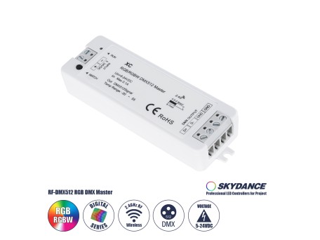 GloboStar® 73157 XC SKYDANCE DC RF 2.4Ghz DMX512 Master Digital DC 5-24V - IP20  Μ10.5 x Π3.5 x Υ2cm - 5 Χρόνια Εγγύηση