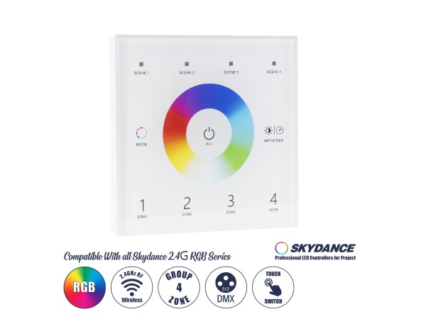 GloboStar® 73161 T13 SKYDANCE Ασύρματο DMX512 Επιτοίχιο Χειριστήριο RF 2.4Ghz 4 Group για όλα τα SKYDANCE DMX512 Controller AC 100-240V Max 0.1A - IP20 Μ8.5 x Π8.5 x Υ3.5cm - 5 Χρόνια Εγγύηση GloboStar® 73161 T13 SKYDANCE Ασύρματο DMX512 Επιτοίχιο Χειριστήριο RF 2.4Ghz 4 Group για όλα τα SKYDANCE DMX512 Controller AC 100-240V Max 0.1A - IP20 Μ8.5 x Π8.5 x Υ3.5cm - 5 Χρόνια Εγγύηση