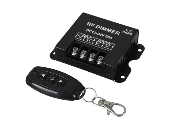 GLOBOSTAR® DIMMERME 73310 Dimmer με RF Ασύρματο Χειριστήριο με 1 x 30A 720W Κανάλι DC 12-24V 30A 720W Max IP20 - RF2.4Ghz - Μ8.7 x Π6.2 x Υ2cm - 2 Χρόνια Εγγύηση