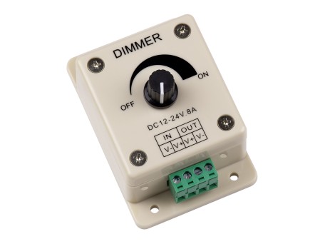 GLOBOSTAR® DIMMERALI 73315 Dimmer με 1 x 8A 192W Κανάλι DC 12-24V 8A 192W Max IP20 - Μ9 x Π6.5 x Υ6.2cm - 2 Χρόνια Εγγύηση