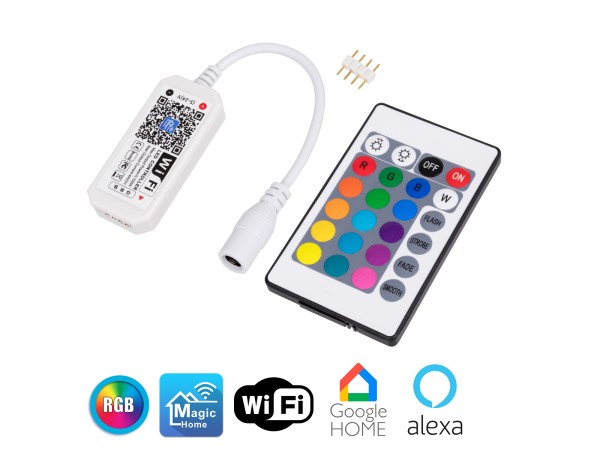 GloboStar® 73435 Ασύρματος Smart Home Wi-Fi LED RGB Controller με Χειριστήριο RF 2.4Ghz DC 5-24V Max 100W GloboStar® 73435 Ασύρματος Smart Home Wi-Fi LED RGB Controller με Χειριστήριο RF 2.4Ghz DC 5-24V Max 100W
