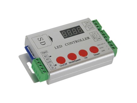 GloboStar® 73444 LED Digital RGB Controller DMX512 & Κάρτα SD για LED Digital RGB Προϊόντα 5v - 12v - 24v  HC03 2048 IC