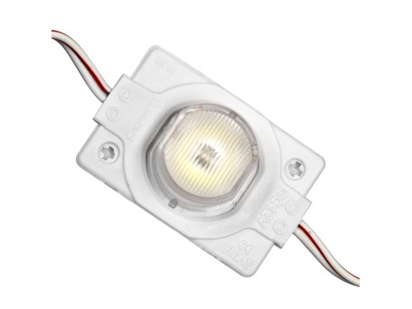 GLOBOSTAR® MODULICO 73708 Module LED 1.5W 180lm 120° DC 12V Αδιάβροχο IP65 1 x SMD3030 Chip Ψυχρό Λευκό 6000K Dimmable - Μ4 x Π3 x Υ1cm - Πακέτο 20 Τεμαχίων - 3 Χρόνια Εγγύηση