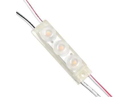 GloboStar® 73710 20 Τεμάχια x LED Modules 3 x SMD 3030 LUMILED LUXEON CHIP 1W 120lm DC 12V Αδιάβροχο IP67 Θερμό Λευκό 3000K