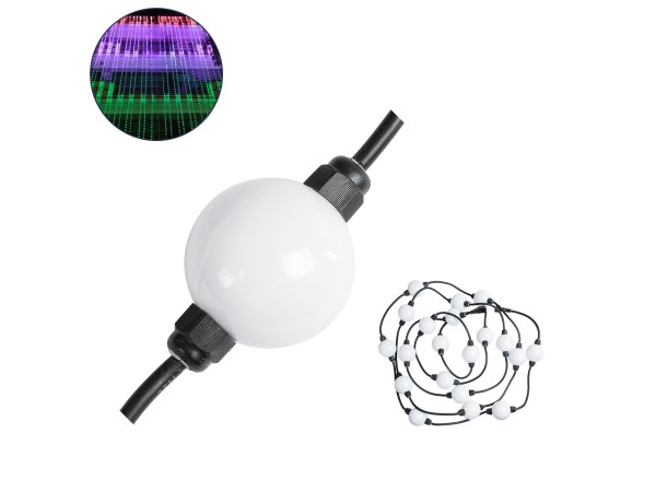 GLOBOSTAR® DIGICHAIN 73722 Ψηφιακή Pixel Addressable Γιρλάντα LED 28W 1400lm 360° DC 24V Αδιάβροχο IP65 60 x SMD3535 Chip 20 x Pixel Πολύχρωμο RGB Dimmable SPI/TTL Protocol IC WS2811/SM16703P - Sanan SMD Chip - Μ460 x Π5 x Υ5cm - Πακέτο 20 Τεμαχίων - 3 Χρ
