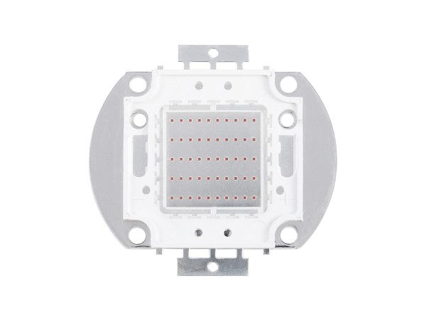 GloboStar® 73768 Υψηλής Ισχύος LED COB BRIDGELUX 50W 2500lm DC 20-24V - Μ5.6 x Π5.2 x Υ0.6cm - Κόκκινο - 2 Χρόνια Εγγύηση