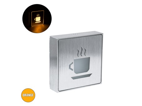 GloboStar® SENSATI 75661 Φωτιστικό Τοίχου Ένδειξης HOT COFFEE LED 1W AC 220-240V IP20 - Σώμα Αλουμινίου - Μ11 x Π11 x Υ3cm - Πορτοκαλί