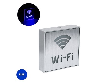GloboStar® SENSATI 75657 Φωτιστικό Τοίχου Ένδειξης Wi-Fi LED 1W AC 220-240V IP20 - Σώμα Αλουμινίου - Μ11 x Π11 x Υ3cm - Μπλε