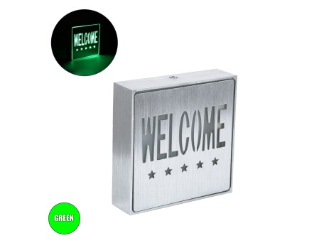 GloboStar® SENSATI 75658 Φωτιστικό Τοίχου Ένδειξης WELCOME 5 STARS LED 1W AC 220-240V IP20 - Σώμα Αλουμινίου - Μ11 x Π11 x Υ3cm - Πράσινο