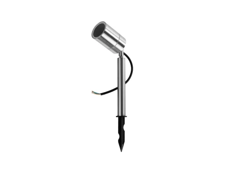 GLOBOSTAR® GARDEON 75580 Φωτιστικό Σποτ για Φυτά - Δέντρα με Βάση Κήπου / Καρφωτό για Λάμπα MR16 με Ντουί GU10 AC 220-240V Αδιάβροχο IP67 - Νίκελ Χρώμιο - Μ6 x Π6 x Υ43.5cm